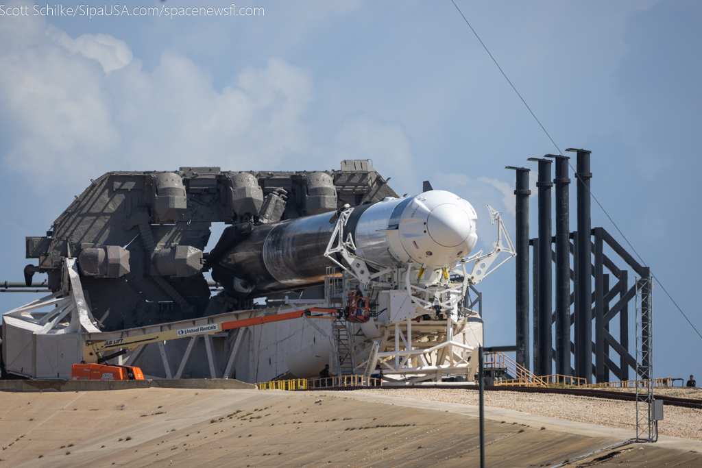 SpaceX Polaris Dawn Horizontal Before Going Vertical For Wed 8-27-24 Attempt