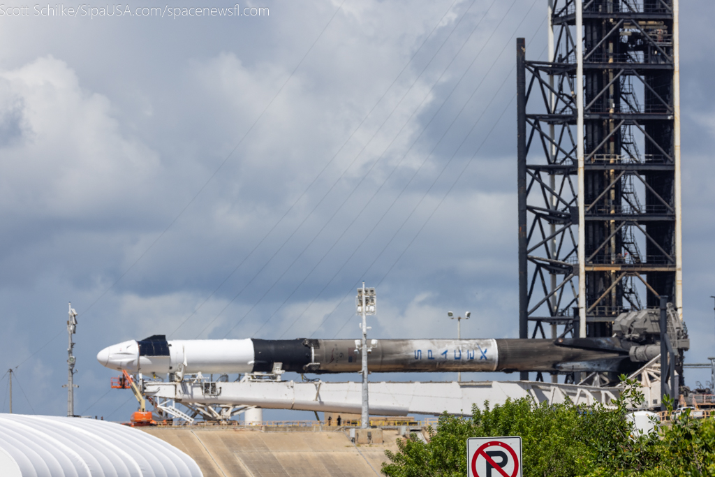 SpaceX Polaris Dawn Horizontal Before Going Vertical For Wed 8-27-24 Attempt