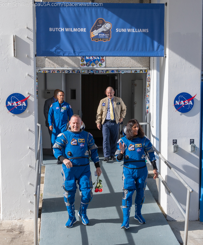 NASA Astronauts Walkout Before Liftoff To ISS