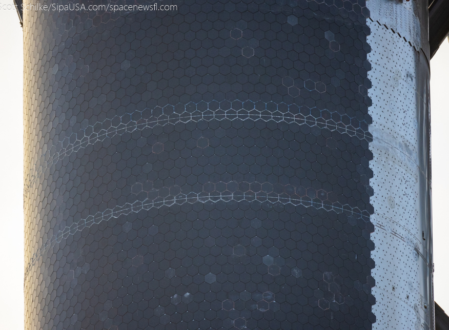 800mm Close Up Photos of heat shield tiles and booster rings 