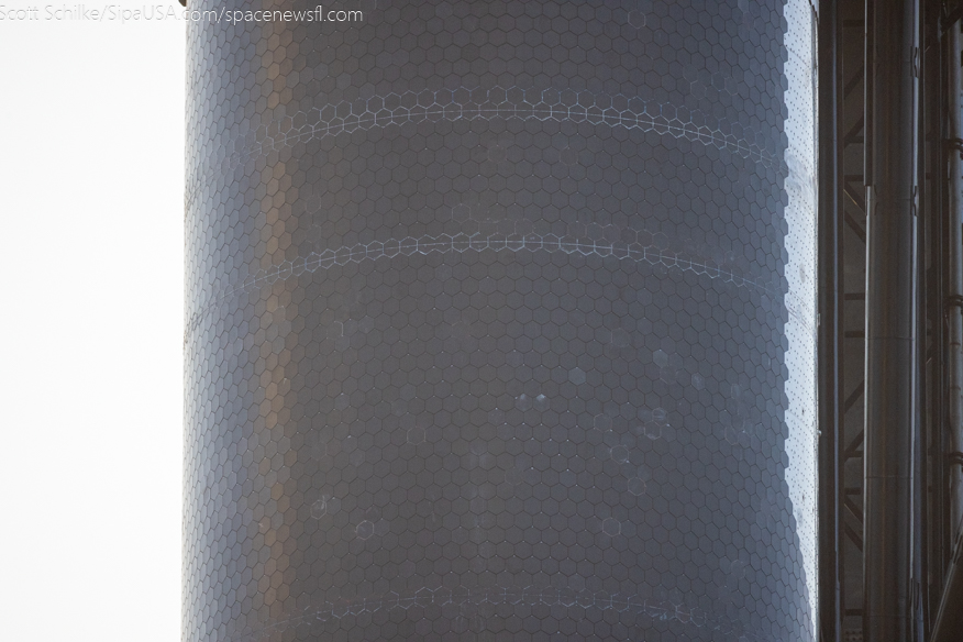 800mm Close Up Photos of heat shield tiles and booster rings 