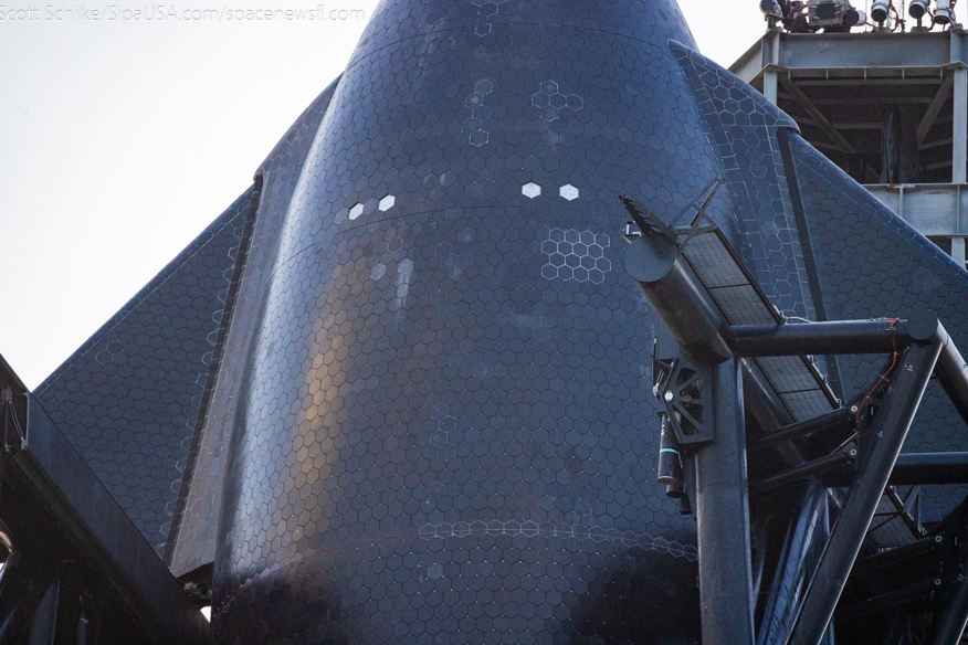 800mm Close Up Photos of heat shield tiles and booster rings 