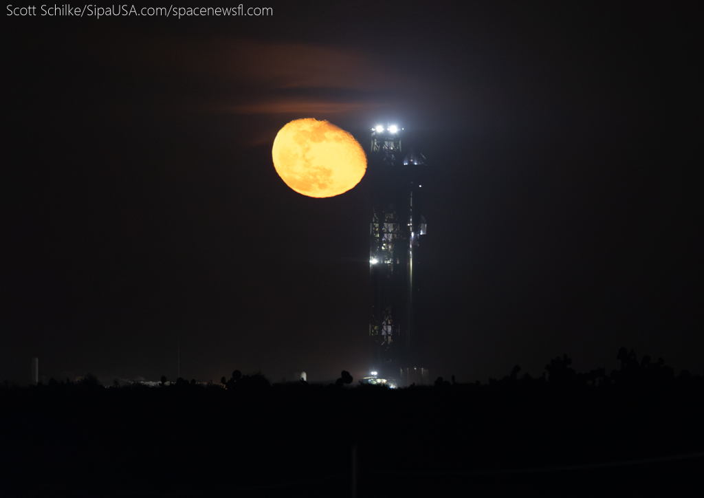 The Last Night Before Launch Moon Rise Over Starship IFT-6 Starbase