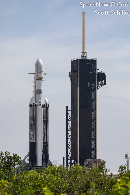 The 7th Ever Flown SpaceX Falcon Heavy Rocket Waiting For Liftoff