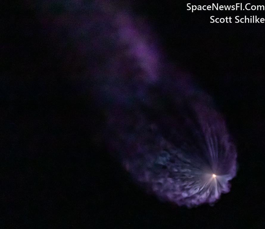 SpaceX Starlink Nebula Of The 2nd Stage Heading Down Range 
