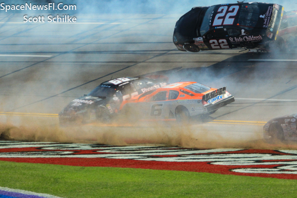 Milka Duno In The Wreck With Flying Cars Above Her Talladega