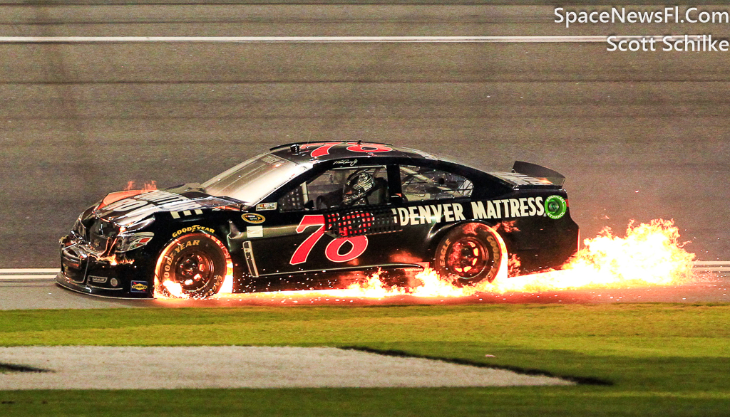 Martin Truex On Fire Talladega Alabama