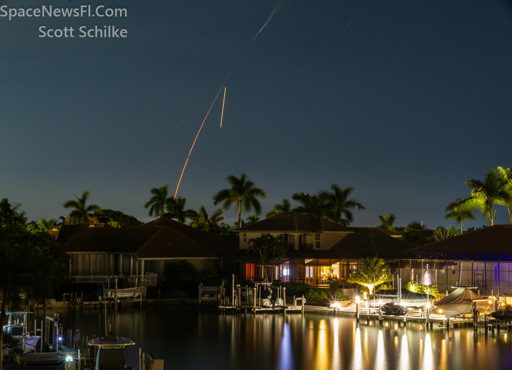 View From Marco Island Liftoff & Booster Landing 294 Miles From LC-39A